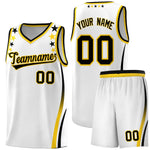 Custom White Shoulders Star Pattern Side Color Block Sports Uniform Basketball Jersey | BuyFootballJersey