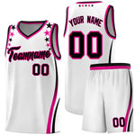 Custom White Shoulders Star Pattern Side Color Block Sports Uniform Basketball Jersey | BuyFootballJersey