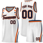 Custom White Shoulders Star Pattern Side Color Block Sports Uniform Basketball Jersey | BuyFootballJersey