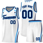Custom White Shoulders Star Pattern Side Color Block Sports Uniform Basketball Jersey | BuyFootballJersey