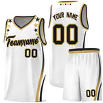 Custom White Shoulders Star Pattern Side Color Block Sports Uniform Basketball Jersey | BuyFootballJersey