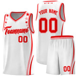 Custom White Shoulders Star Pattern Side Color Block Sports Uniform Basketball Jersey | BuyFootballJersey
