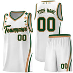 Custom White Shoulders Star Pattern Side Color Block Sports Uniform Basketball Jersey | BuyFootballJersey