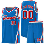 Custom Royal Shoulders Star Pattern Side Color Block Sports Uniform Basketball Jersey | BuyFootballJersey