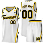 Custom White Shoulders Star Pattern Side Color Block Sports Uniform Basketball Jersey | BuyFootballJersey