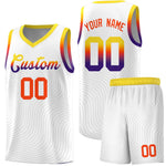 Custom White Gold Wave Pattern Sports Uniform Basketball Jersey | BuyFootballJersey