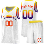 Custom White Gold Wave Pattern Sports Uniform Basketball Jersey | BuyFootballJersey