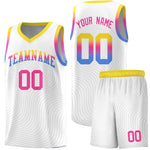 Custom White Gold Wave Pattern Sports Uniform Basketball Jersey | BuyFootballJersey