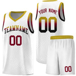 Custom White Old Gold Wave Pattern Sports Uniform Basketball Jersey | BuyFootballJersey
