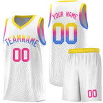 Custom White Gold Wave Pattern Sports Uniform Basketball Jersey | BuyFootballJersey