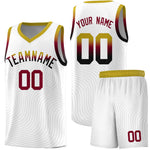 Custom White Old Gold Wave Pattern Sports Uniform Basketball Jersey | BuyFootballJersey