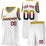 Custom White Old Gold Wave Pattern Sports Uniform Basketball Jersey | BuyFootballJersey