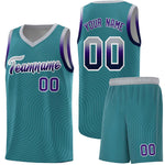 Custom Teal Gray Wave Pattern Sports Uniform Basketball Jersey | BuyFootballJersey