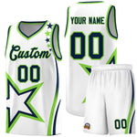 Custom White Shoulder Stars Graffiti Pattern Sets Basketball Jersey | BuyFootballJersey