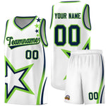Custom White Shoulder Stars Graffiti Pattern Sets Basketball Jersey | BuyFootballJersey