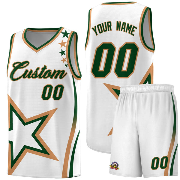 Custom White Shoulder Stars Graffiti Pattern Sets Basketball Jersey | BuyFootballJersey