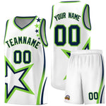 Custom White Shoulder Stars Graffiti Pattern Sets Basketball Jersey | BuyFootballJersey