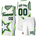 Custom White Shoulder Stars Graffiti Pattern Sets Basketball Jersey | BuyFootballJersey