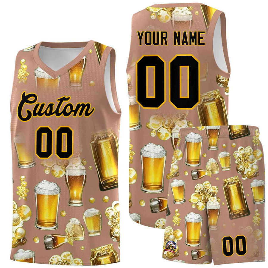 Custom Coffee National Beer Day Personalized Beer Bubble Basketball Jersey | BuyFootballJersey