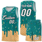 Custom Teal Basketball Kits with Ice Cream Element Pattern | BuyFootballJersey