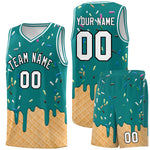 Custom Teal Basketball Kits with Ice Cream Element Pattern | BuyFootballJersey