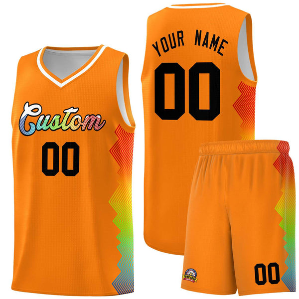 Custom Texas Orange Denver Nuggets Rainbow Side Sports Uniform Basketball Jersey | BuyFootballJersey