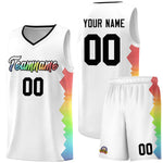 Custom White Denver Nuggets Rainbow Side Sports Uniform Basketball Jersey | BuyFootballJersey