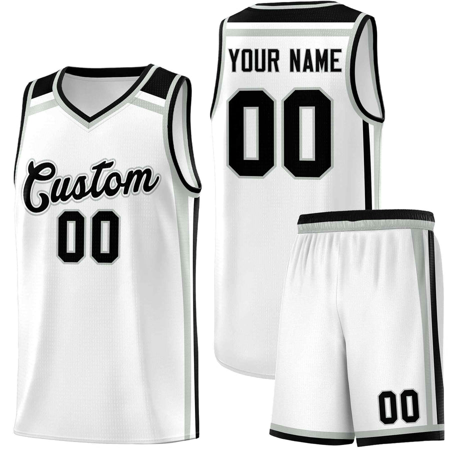 Custom White Gray Black Trendy Color Charge Series Sports Uniform Basketball Jersey | BuyFootballJersey