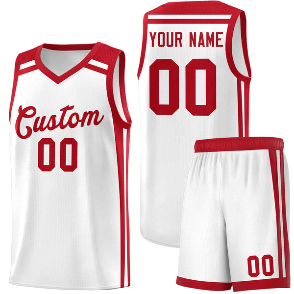 Custom White Red Trendy Color Charge Series Sports Uniform Basketball Jersey | BuyFootballJersey