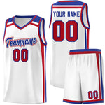 Custom White Royal Blue Red Trendy Color Charge Series Sports Uniform Basketball Jersey | BuyFootballJersey