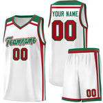 Custom White Kelly Green Red Trendy Color Charge Series Sports Uniform Basketball Jersey | BuyFootballJersey