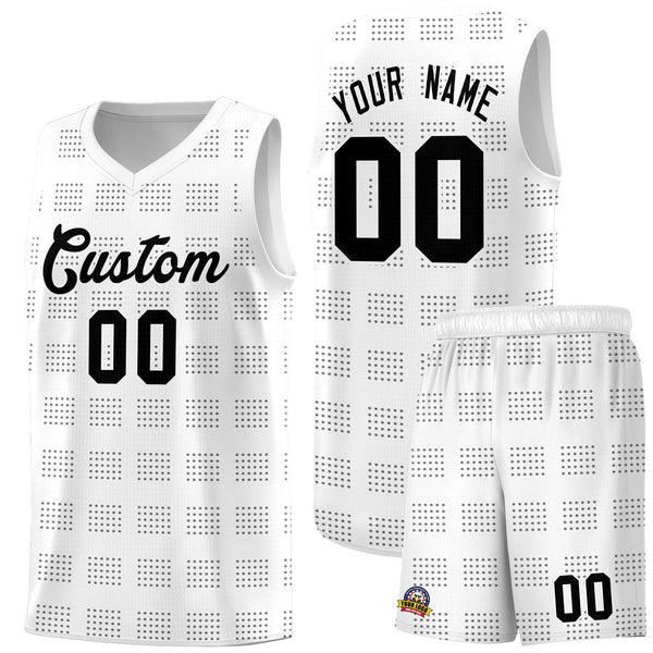 Custom White Gray Trailblazer Dot Pattern Sports Uniform Basketball Jersey | BuyFootballJersey