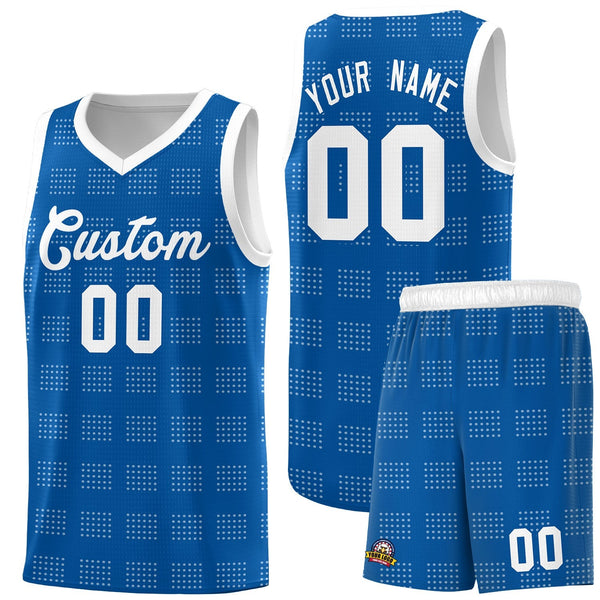 Custom Royal White Trailblazer Dot Pattern Sports Uniform Basketball Jersey | BuyFootballJersey