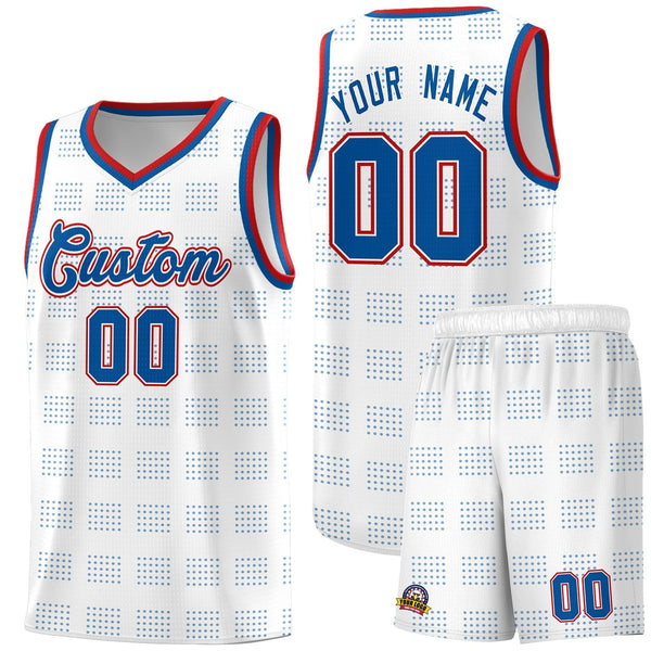 Custom White Royal Trailblazer Dot Pattern Sports Uniform Basketball Jersey | BuyFootballJersey