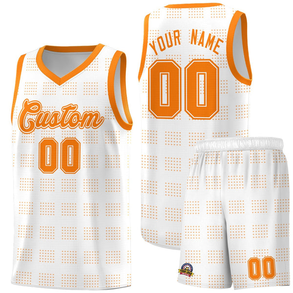 Custom White Orange Trailblazer Dot Pattern Sports Uniform Basketball Jersey | BuyFootballJersey