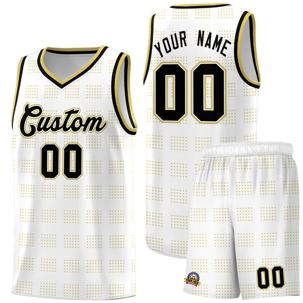 Custom White Old Gold Trailblazer Dot Pattern Sports Uniform Basketball Jersey | BuyFootballJersey