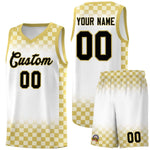 Custom White Old Gold Classic Plaid Pattern Sports Uniform Basketball Jersey | BuyFootballJersey