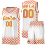 Custom White Light Orange Classic Plaid Pattern Sports Uniform Basketball Jersey | BuyFootballJersey