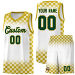 Custom White Old Gold Classic Plaid Pattern Sports Uniform Basketball Jersey | BuyFootballJersey