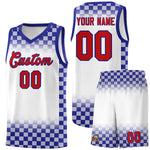 Custom White Royal Classic Plaid Pattern Sports Uniform Basketball Jersey | BuyFootballJersey