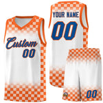 Custom White Orange Classic Plaid Pattern Sports Uniform Basketball Jersey | BuyFootballJersey