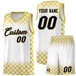 Custom White Old Gold Classic Plaid Pattern Sports Uniform Basketball Jersey | BuyFootballJersey
