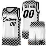 Custom White Black Classic Plaid Pattern Sports Uniform Basketball Jersey | BuyFootballJersey