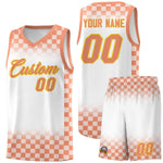 Custom White Light Orange Classic Plaid Pattern Sports Uniform Basketball Jersey | BuyFootballJersey