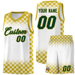 Custom White Old Gold Classic Plaid Pattern Sports Uniform Basketball Jersey | BuyFootballJersey