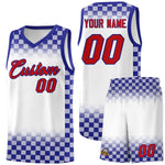 Custom White Royal Classic Plaid Pattern Sports Uniform Basketball Jersey | BuyFootballJersey
