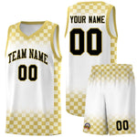 Custom White Old Gold Classic Plaid Pattern Sports Uniform Basketball Jersey | BuyFootballJersey