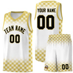 Custom White Old Gold Classic Plaid Pattern Sports Uniform Basketball Jersey | BuyFootballJersey