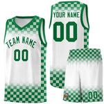 Custom White Kelly Green Classic Plaid Pattern Sports Uniform Basketball Jersey | BuyFootballJersey