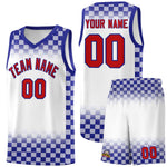 Custom White Royal Classic Plaid Pattern Sports Uniform Basketball Jersey | BuyFootballJersey